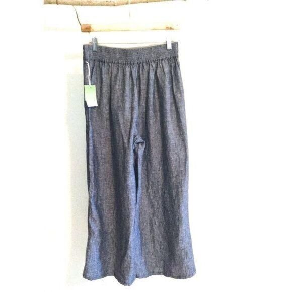 SIGRID Olsen Linen Wide Leg Cropped Pants Size Small - Picture 3 of 8